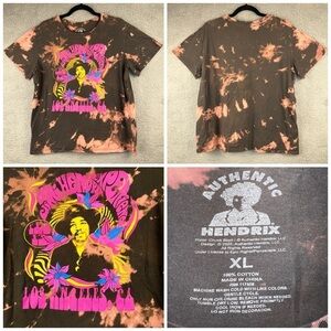 Jimi Hendrix Men's Shirts Brown XL Cotton Bleached‎ The Jimi Hendrix Experience